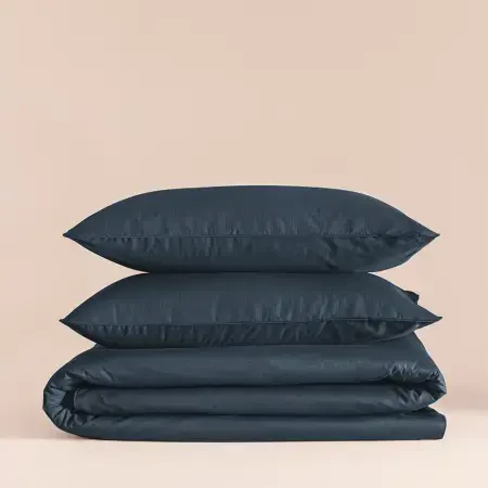 %100 Pamuk Percale Nevresim Seti 260x240 cm Lacivert - Pure Serisi - Penelope (1)