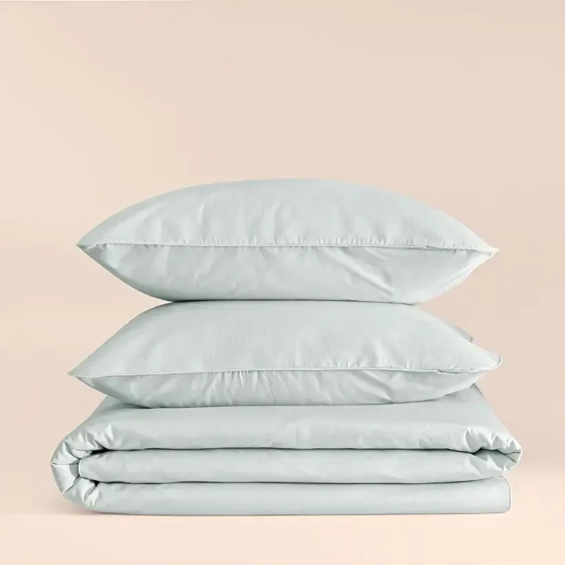 %100 Pamuk Percale Nevresim Seti 260x240 cm Mavi - Pure Serisi - 