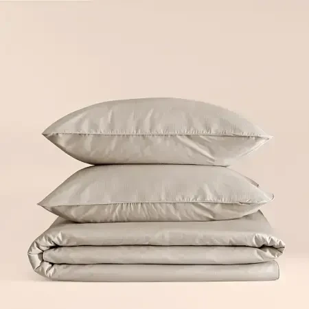 %100 Pamuk Percale Nevresim Seti 260x240 cm Taş Rengi - Pure Serisi - Penelope (1)