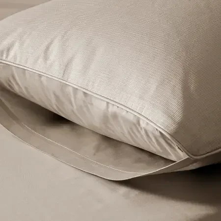 %100 Pamuk Percale Nevresim Seti 260x240 cm Taş Rengi - Pure Serisi - 4