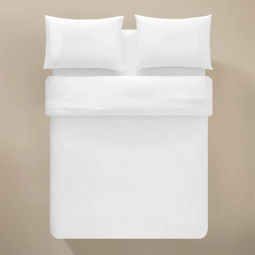 %100 Pamuk Percale Nevresim Seti Beyaz - Juana Serisi - 