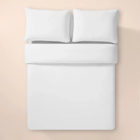 %100 Pamuk Percale Nevresim Seti Beyaz - Pure Serisi - 3