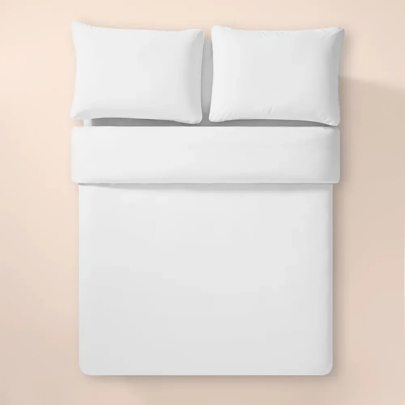 %100 Pamuk Percale Nevresim Seti Beyaz - Pure Serisi - 