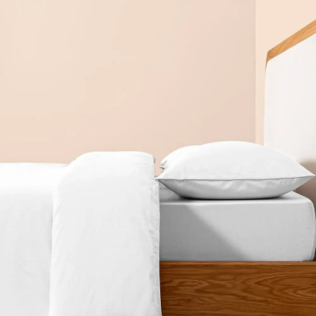 %100 Pamuk Percale Nevresim Seti Beyaz - Pure Serisi - 7