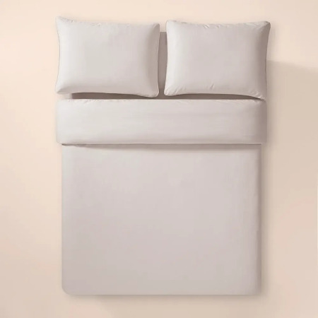%100 Pamuk Percale Nevresim Seti Gri - Pure Serisi - 3
