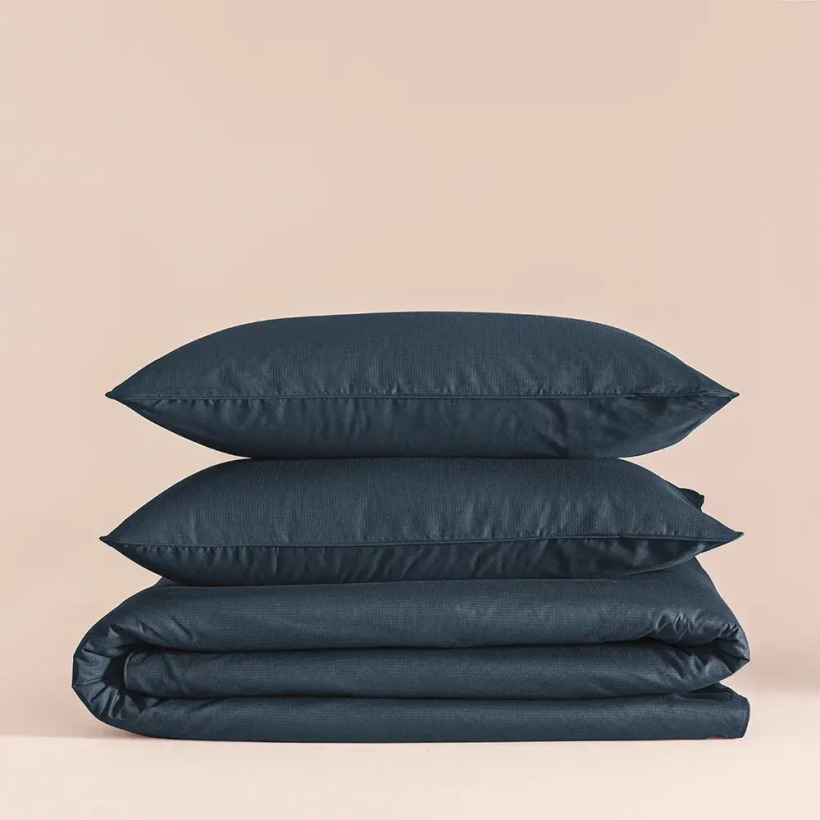 %100 Pamuk Percale Nevresim Seti Lacivert - Pure Serisi - 