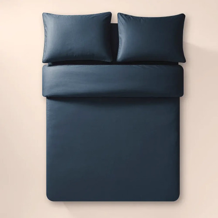 %100 Pamuk Percale Nevresim Seti Lacivert - Pure Serisi - 3