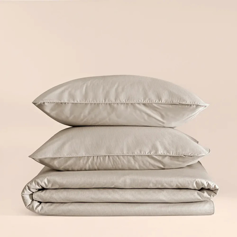 %100 Pamuk Percale Nevresim Seti Taş Rengi - Pure Serisi - 