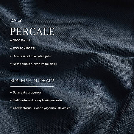 %100 Pamuk Percale Nevresim Seti Taş Rengi - Pure Serisi - 8