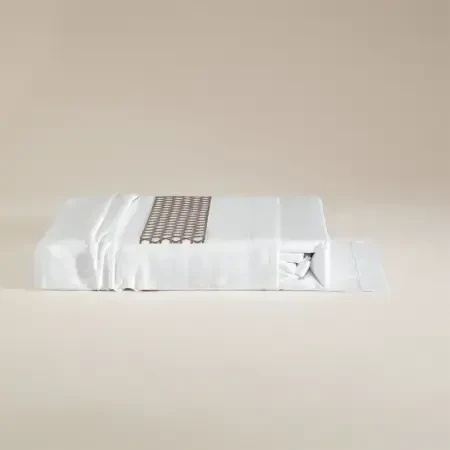 %100 Pamuk Saten Kumaş Nevresim Seti 200x220 cm Beyaz Taş - Regina Serisi - 7