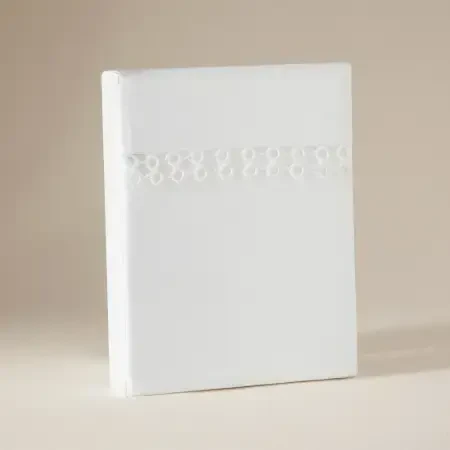 %100 Pamuk Saten Kumaş Nevresim Seti 240x220 cm Beyaz - Manuela Serisi - 6