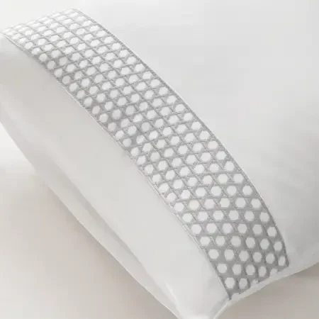 %100 Pamuk Saten Kumaş Nevresim Seti 240x220 cm Beyaz Mavi - Regina Serisi - 3