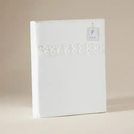 %100 Pamuk Saten Kumaş Nevresim Seti 260x240 cm Beyaz - Manuela Serisi - 7