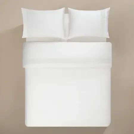 %100 Pamuk Saten Kumaş Nevresim Seti 260x240 cm Beyaz - Regina Serisi - PENELOPE (1)