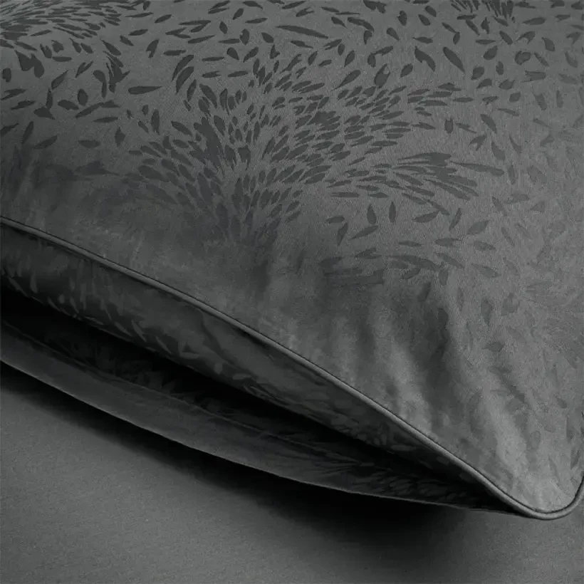 %100 Pamuk Saten Nevresim Seti 200x220 cm Antrasit - Plume Serisi - 