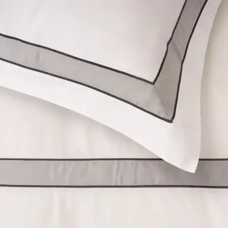 %100 Pamuk Saten Nevresim Seti 240x220 cm Antrasit - Bella Serisi - 3