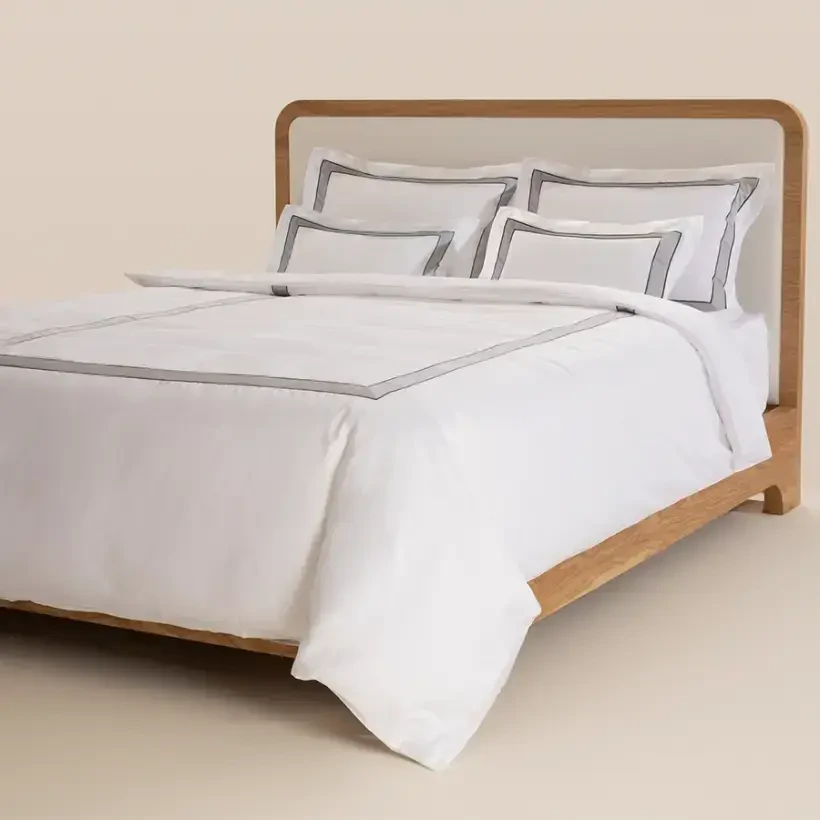 %100 Pamuk Saten Nevresim Seti 240x220 cm Antrasit - Bella Serisi - 