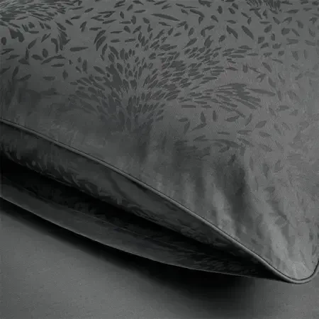 %100 Pamuk Saten Nevresim Seti 240x220 cm Antrasit - Plume Serisi - 3