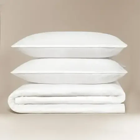 %100 Pamuk Saten Nevresim Seti 240x220 cm Beyaz - Plume Serisi - 6