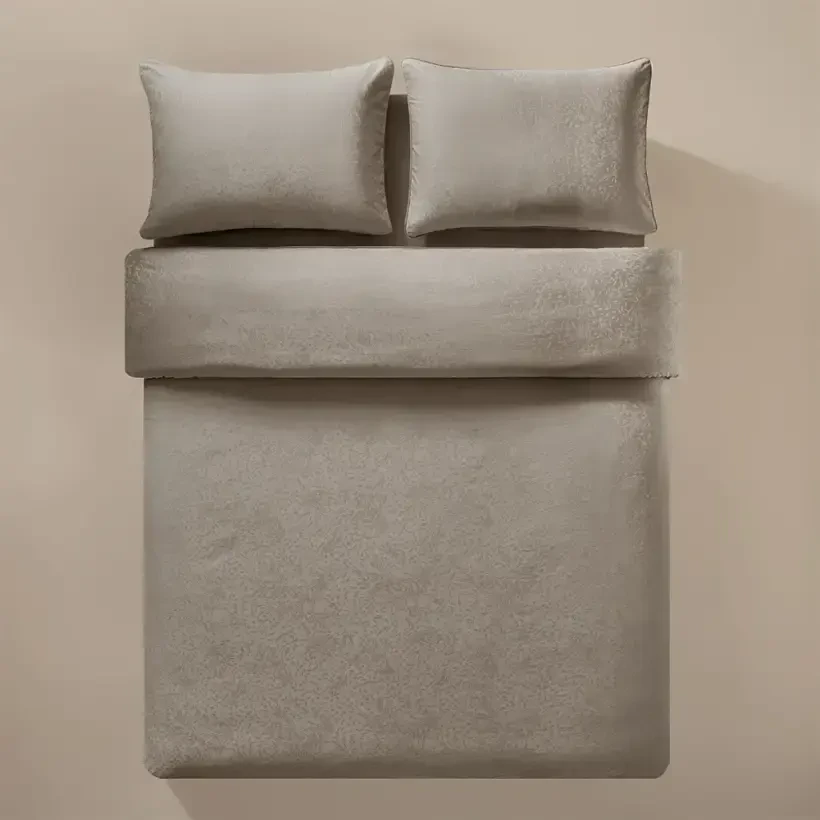 %100 Pamuk Saten Nevresim Seti 240x220 cm Taş - Plume Serisi - 