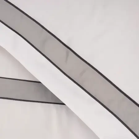 %100 Pamuk Saten Nevresim Seti 260x240 cm Antrasit - Bella Serisi - 5