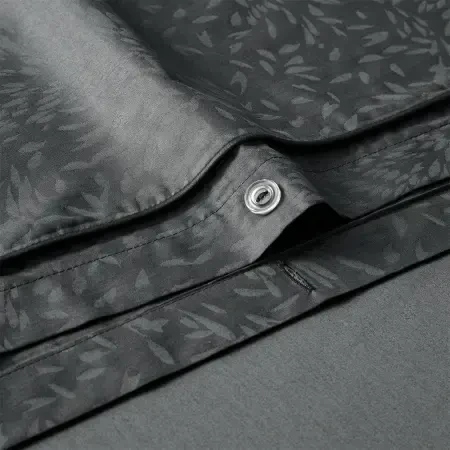 %100 Pamuk Saten Nevresim Seti 260x240 cm Antrasit - Plume Serisi - 5