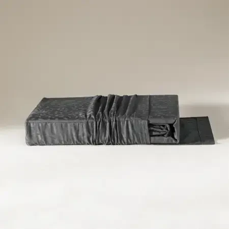 %100 Pamuk Saten Nevresim Seti 260x240 cm Antrasit - Plume Serisi - 8