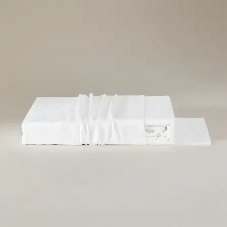 %100 Pamuk Saten Nevresim Seti 260x240 cm Beyaz - Plume Serisi - 8