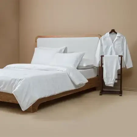 %100 Pamuk Saten Nevresim Seti 260x240 cm Beyaz - Plume Serisi - 9