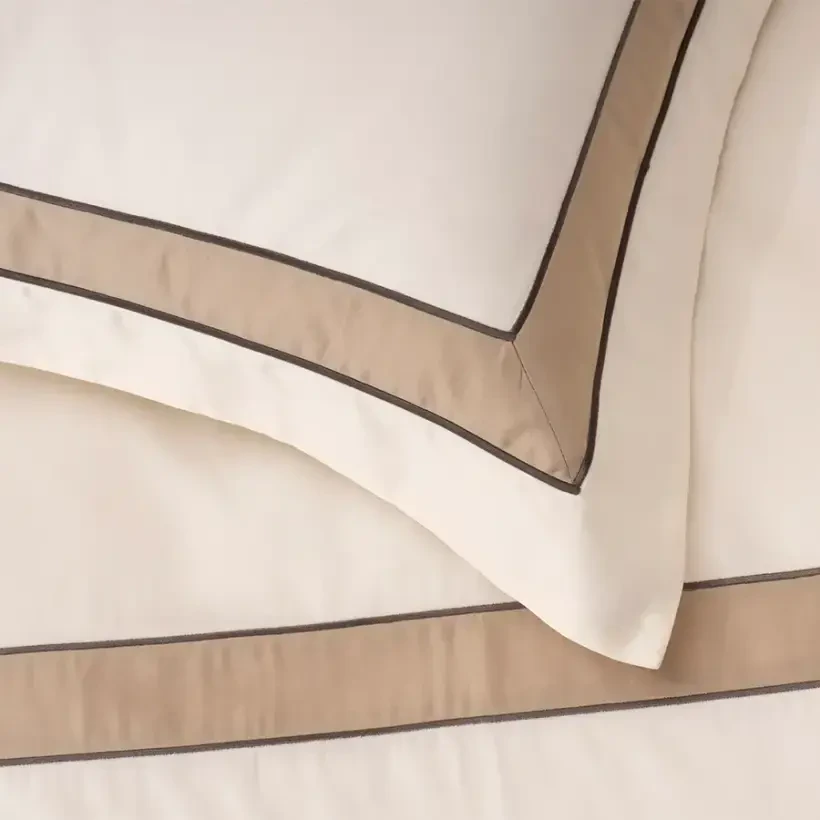 %100 Pamuk Saten Nevresim Seti 260x240 cm Taş - Bella Serisi - 