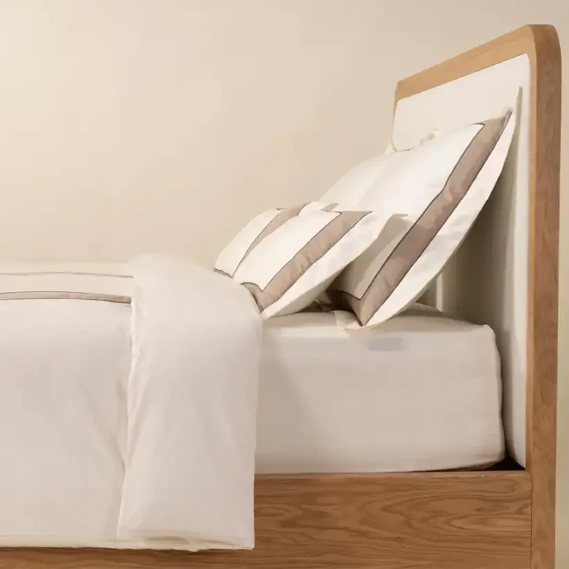 %100 Pamuk Saten Nevresim Seti 260x240 cm Taş - Bella Serisi - 