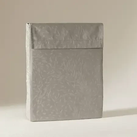 %100 Pamuk Saten Nevresim Seti 260x240 cm Taş - Plume Serisi - 7