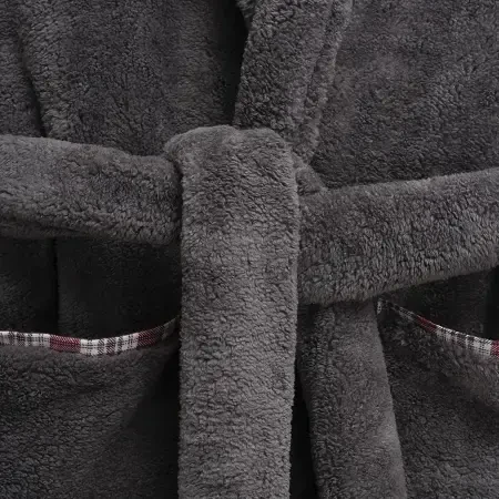 Peluş Sabahlık L-XL Antrasit - 3