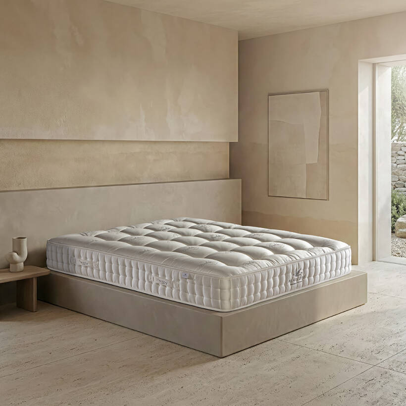 Saf İngiliz Yünü Isı Dengeleyici Doğal Lateks El Yapımı King Size Yatak 200x200 cm - Berkeley - Penelope