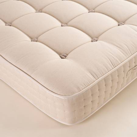 Saf İngiliz Yünü ve Organik Pamuk Isı Dengeleyici El Yapımı Tek Kişilik Yatak 120x200 cm - Burlington - 9