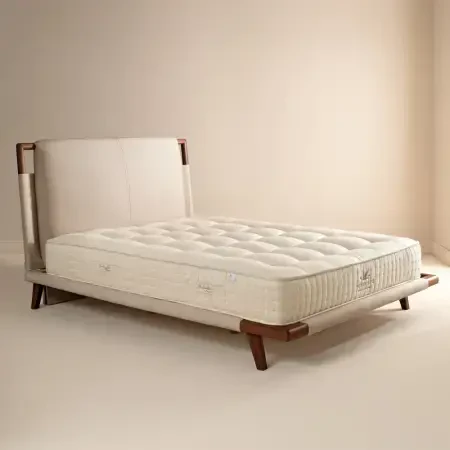 Saf İngiliz Yünü ve Organik Pamuk Isı Dengeleyici El Yapımı King Size Yatak 200x200 cm - Burlington - 1