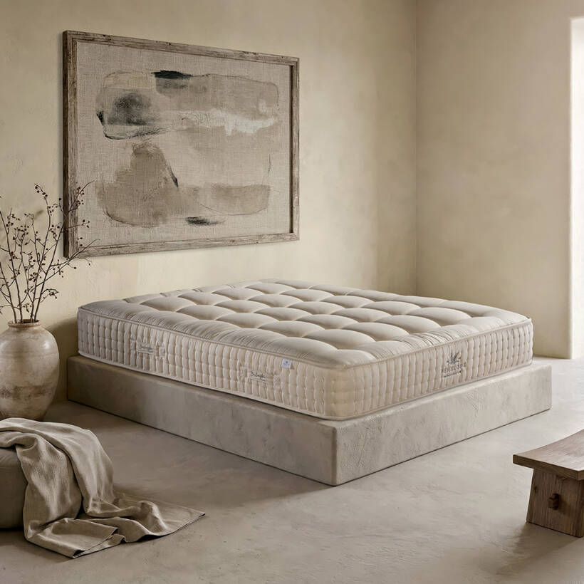 Saf İngiliz Yünü ve Organik Pamuk Isı Dengeleyici El Yapımı King Size Yatak 200x200 cm - Burlington - Penelope