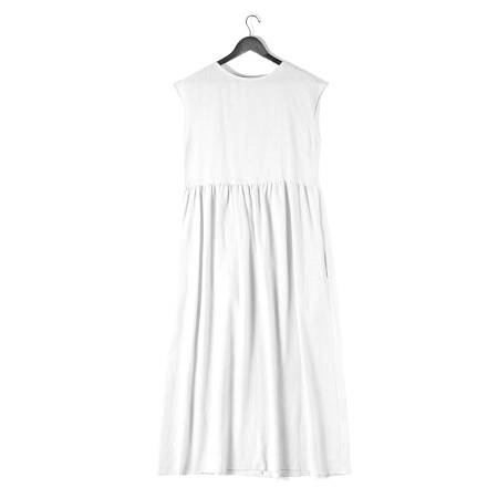 %100 Keten Elbise Beyaz L-XL - Serli Keçoğlu Koleksiyonu - Penelope