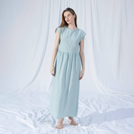 %100 Keten Elbise Mint S-M - Serli Keçoğlu Koleksiyonu - Penelope