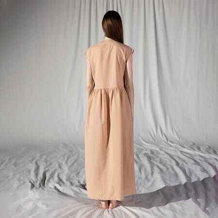 %100 Keten Elbise Somon S-M - Serli Keçoğlu Koleksiyonu - 3