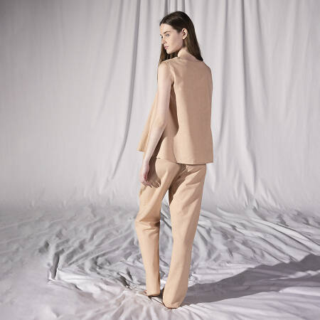 by Serli Keçoğlu Keten Uzun Pantolon Somon S-M - 3