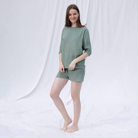 %100 Müslin Pamuk Şort Çağla S-M - Serli Keçoğlu Koleksiyonu - 2