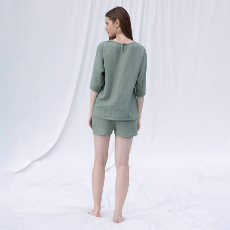 %100 Müslin Pamuk Şort Çağla S-M - Serli Keçoğlu Koleksiyonu - 5