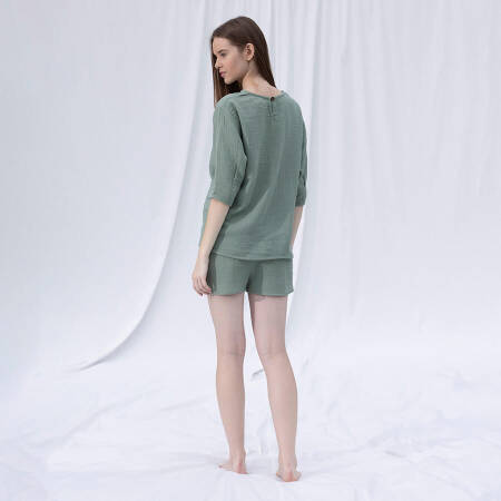 %100 Müslin Pamuk Şort Çağla S-M - Serli Keçoğlu Koleksiyonu - 6