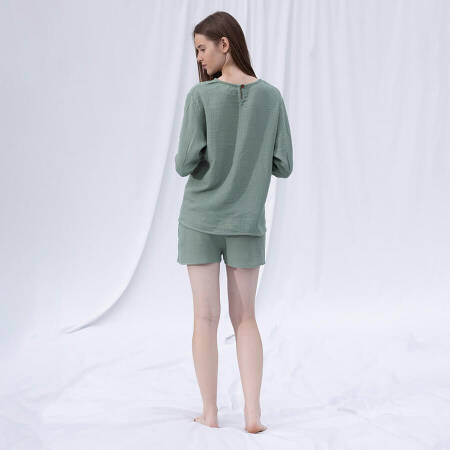 %100 Müslin Pamuk Şort Çağla S-M - Serli Keçoğlu Koleksiyonu - 7