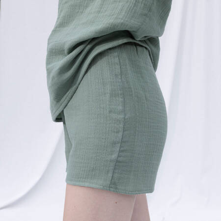 %100 Müslin Pamuk Şort Çağla S-M - Serli Keçoğlu Koleksiyonu - 9