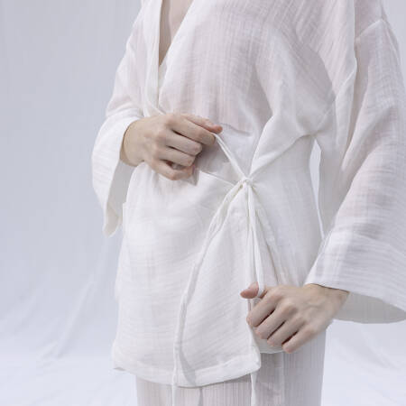 by Serli Keçoğlu Müslin Uzun Kimono Beyaz S-M - 2