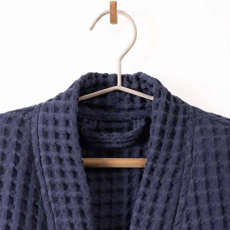 %100 Pamuk Bornoz L/XL Lacivert - Eve Serisi - 3