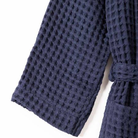 %100 Pamuk Bornoz L/XL Lacivert - Eve Serisi - 4