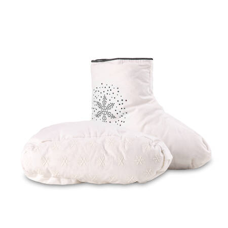 %100 Kaz Tüyü Dolgu Ev ve Uyku Botu Gri S - Patico Serisi - Penelope